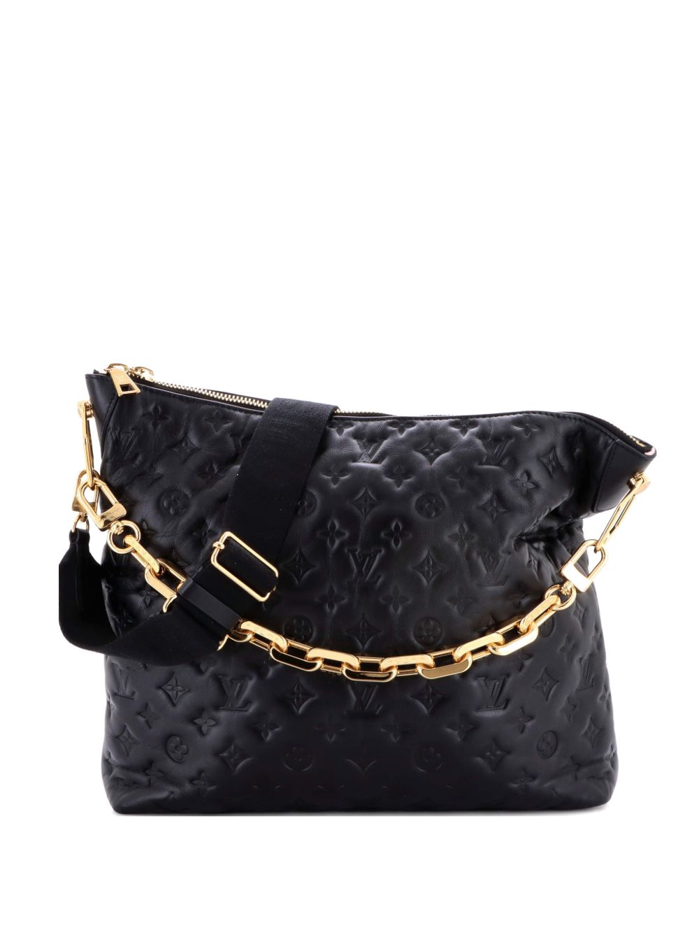 Coussin Monogram Embossed Lambskin MM hobo bag