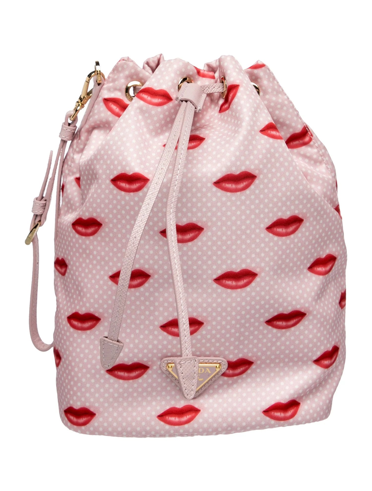 Enameled Metal Triangle Bucket Bag