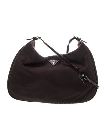 Enameled Metal Triangle Nylon Handbag