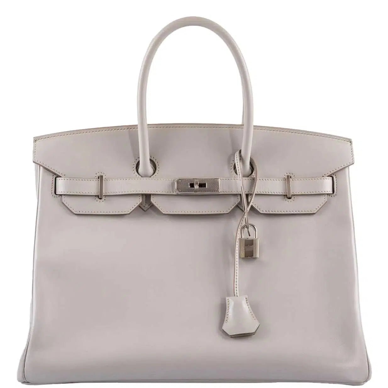 Hermes Hermès Birkin 35 Gris Perle Tadelakt Guilloche Palladium Hardware
