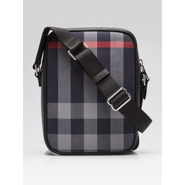 Burberry Burberry Black/Blue Nylon Check and Leather Paddy Crossbody Bag