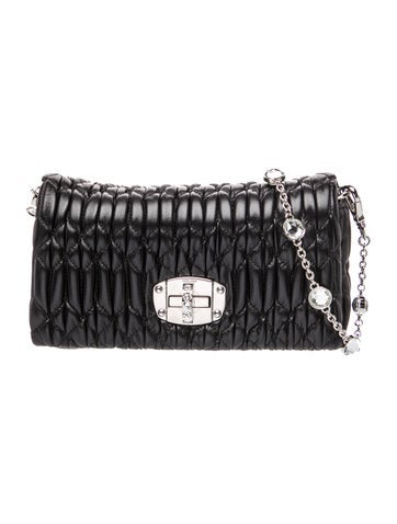Leather Crystal Nappa Leather Crossbody Bag