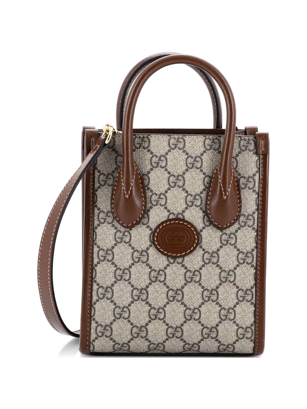Interlocking G Patch Tote GG Coated Canvas Mini satchel