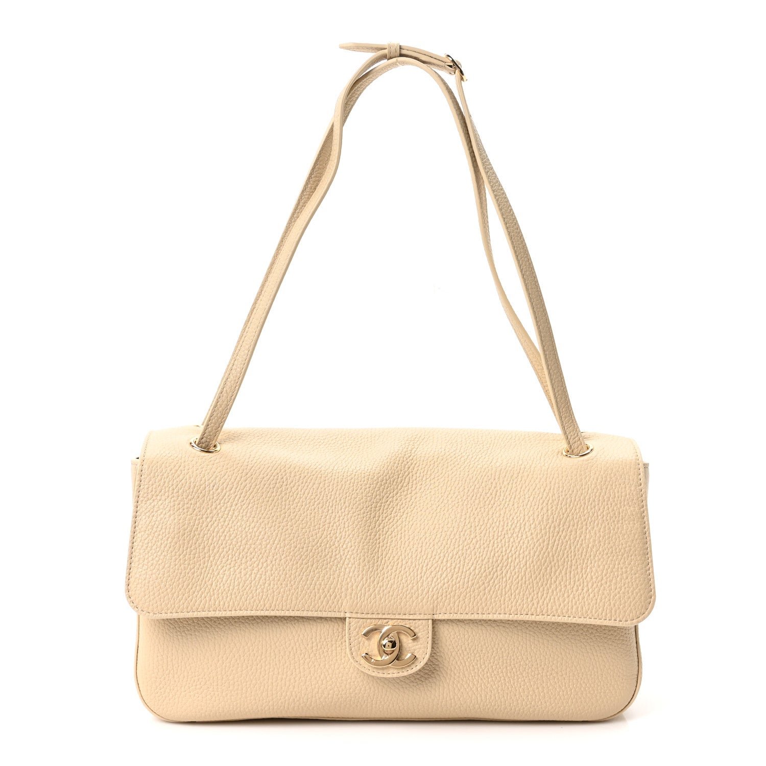 Chanel Grained Calfskin Small Souplissimo Maxi Flap Beige