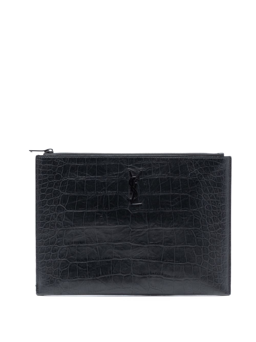 2017 Croc Embossed Leather Monogram Document Holder clutch bag