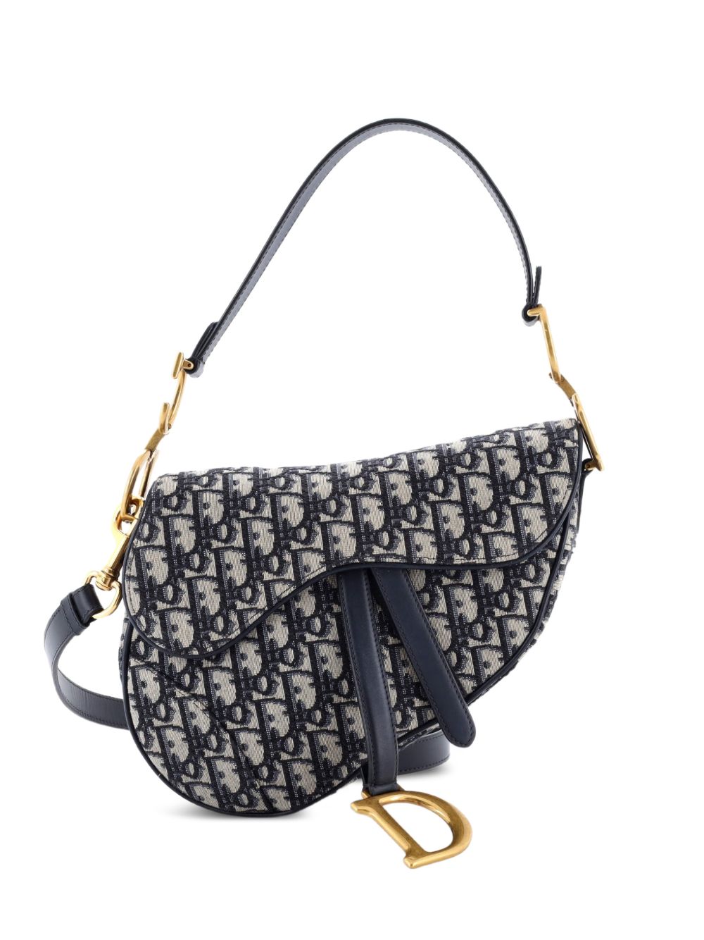 Dior Saddle Handbag with Strap Oblique Canvas Medium shoulder bag