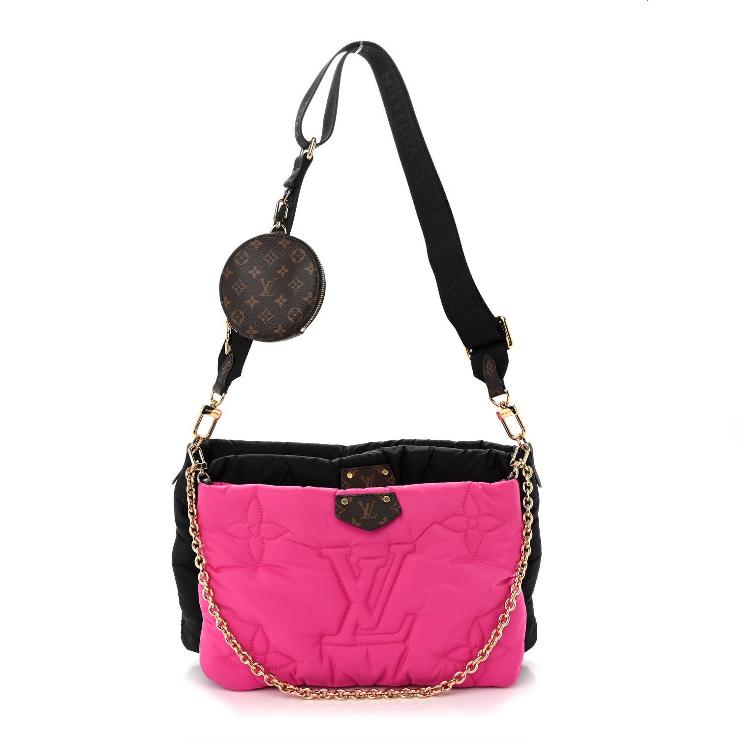 Louis Vuitton Econyl Monogram Pillow Maxi Multi Pochette Accessories Black Fuchsia