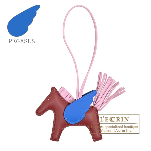 Hermes Rodeo charm Pegasus PM Rouge H/Mauve sylvestre/Blue hydra Agneau/Swift leather
