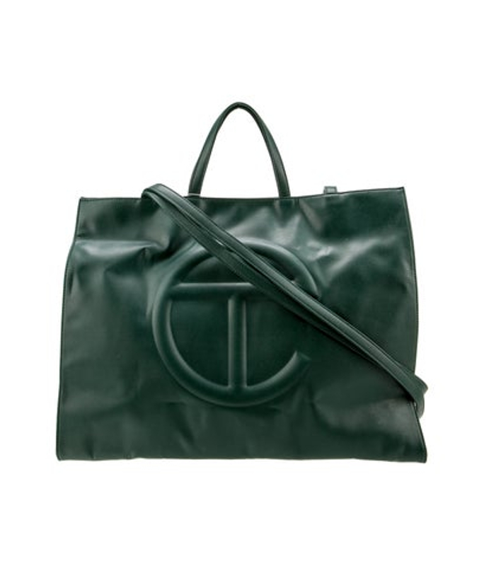 Telfar Vegan Leather Large Dark Olive Shopping Bag Large