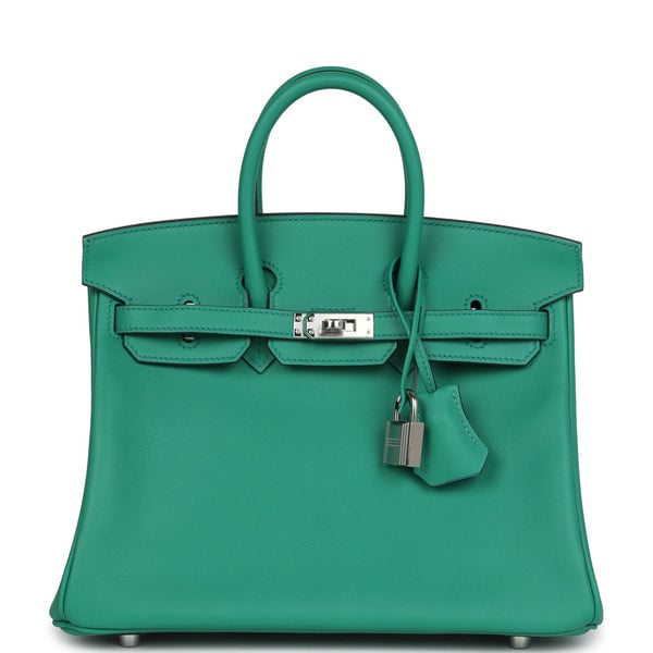 Hermes Hermes Birkin 25 Vert Vertigo Verso Swift Palladium Hardware