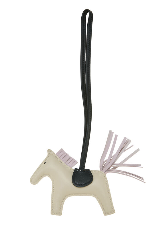 Hermès Craie, Mauve Pale, Vert Cypres Milo Leather Rodeo Pegase Bag Charm PM