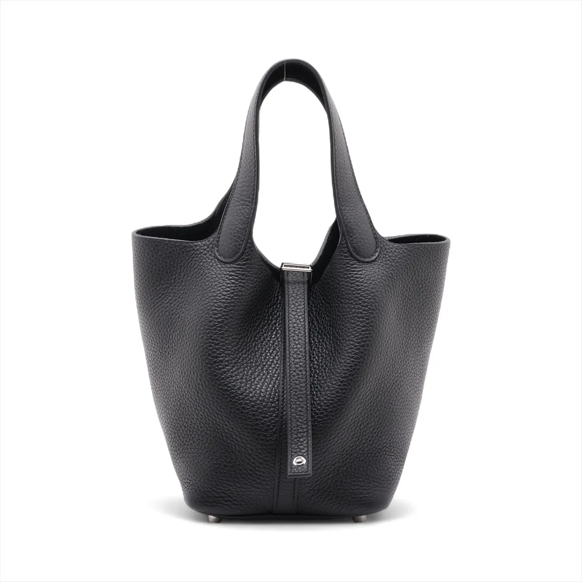 Hermès Picotin Lock 18 PM Taurillon Clemence Black Silver Metal Fittings