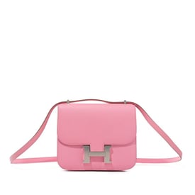 Hermes Rose Confetti Espom Mini Constance 18 Palladium Hardware, 2020