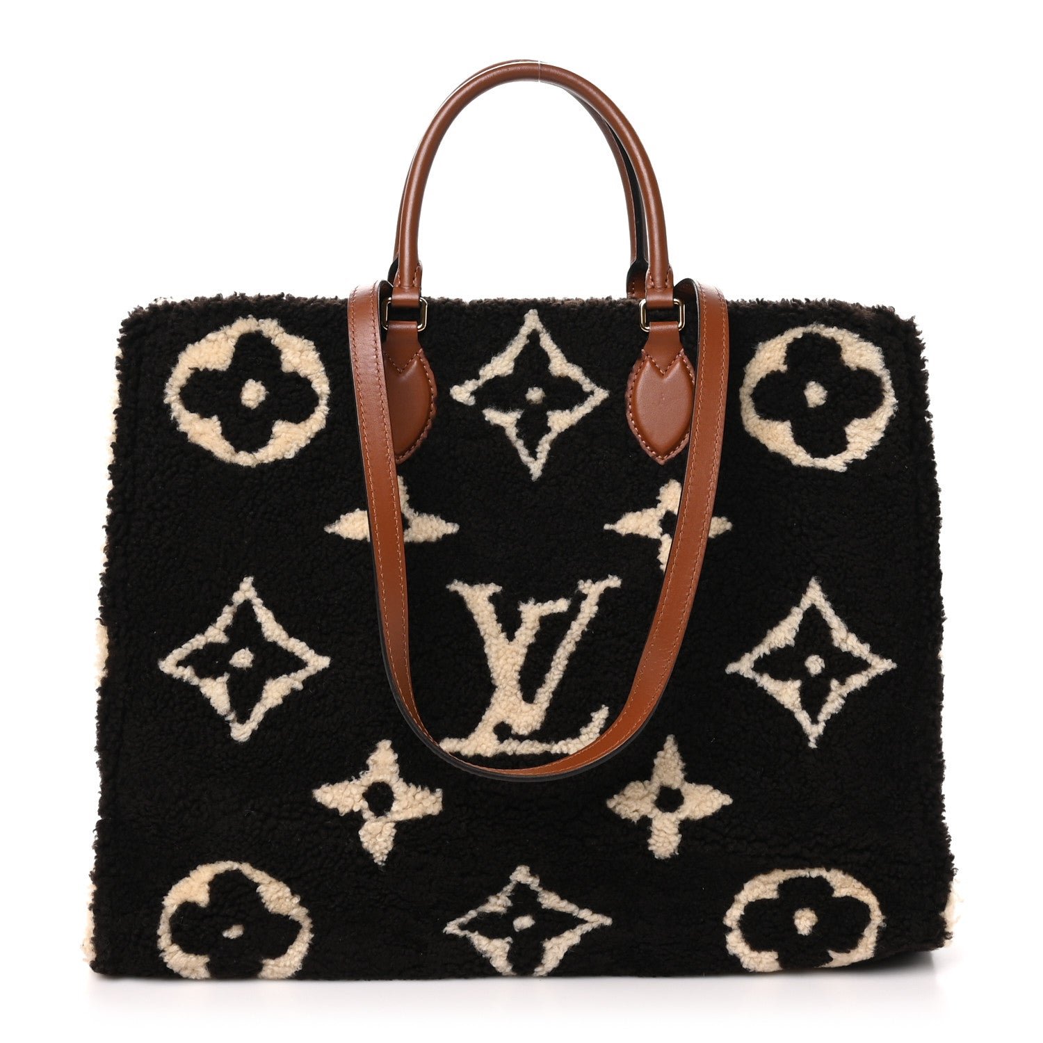 Louis Vuitton Shearling Monogram Giant Teddy Onthego GM Black White