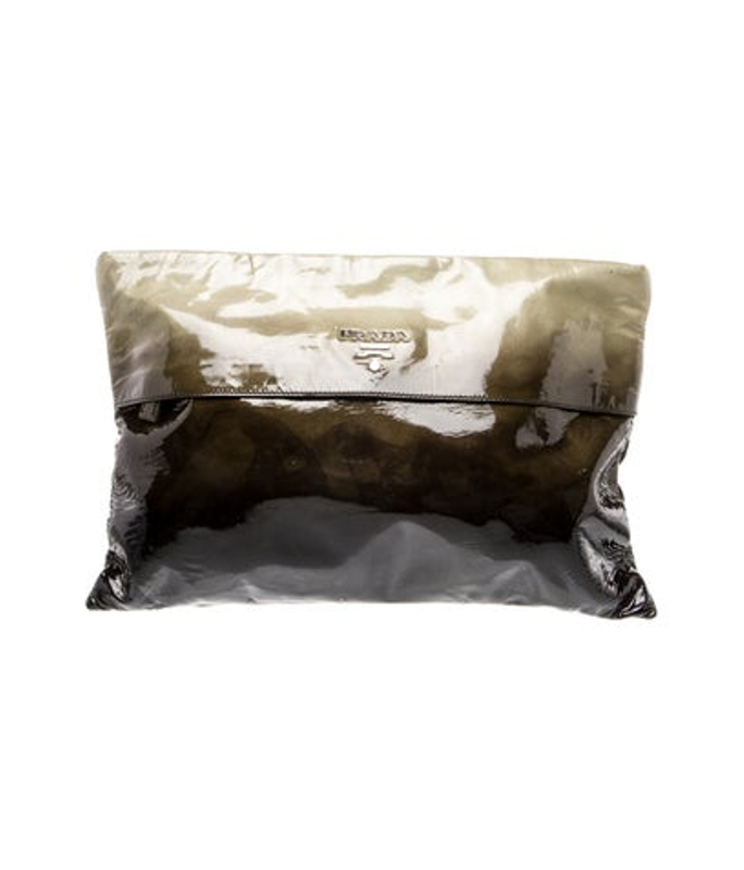 Prada Vernice Leather Paten Leather Clutch