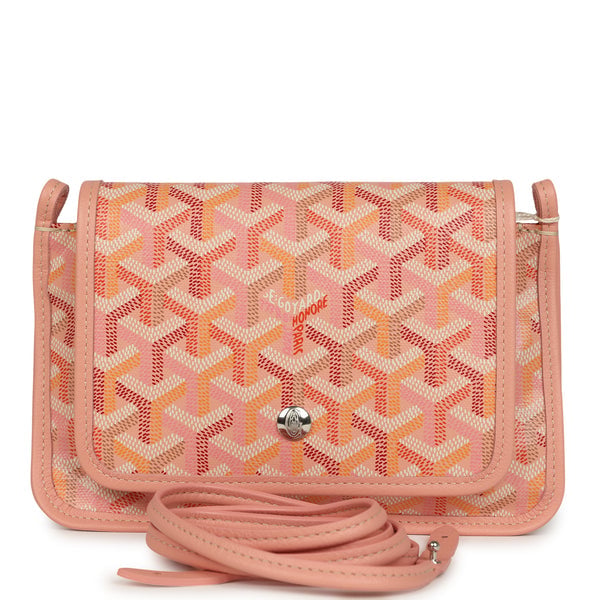 Goyard Plumet Pocket Wallet Powder Pink Goyardine Palladium Hardware