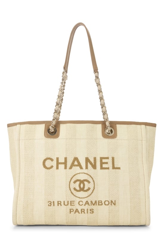 Beige Raffia Deauville Small
