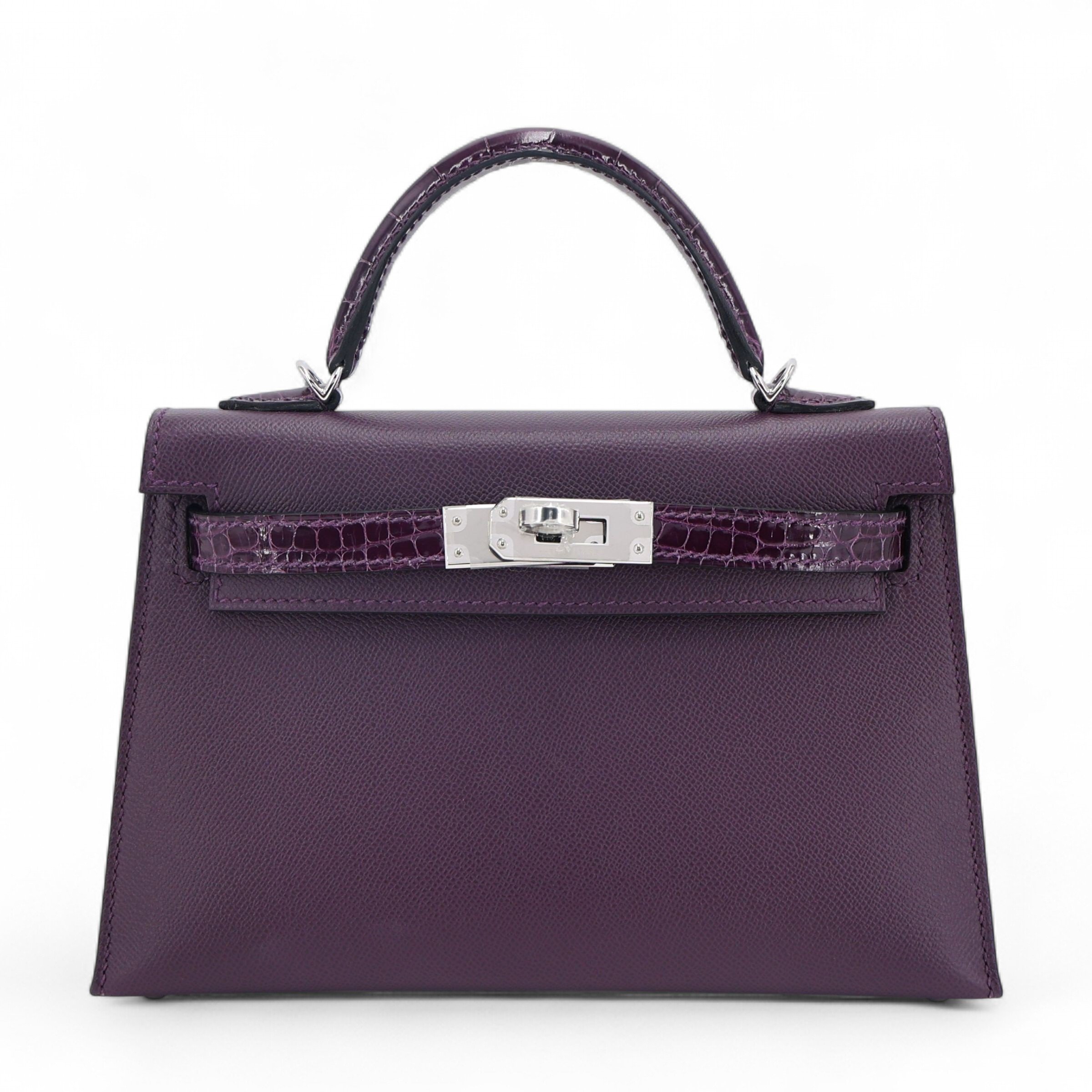 Hermes Unused ( Rank NS ) HERMÈS Mini Kelly II Cassis (N5) Madame Alligator Palladium hardware U (2022)