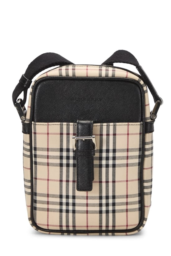 Black Jacquard House Check Vertical Camera Bag Medium