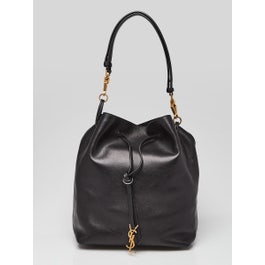 Yves Saint Laurent Black Lambskin Leather Medium Paris VII Hobo Bag