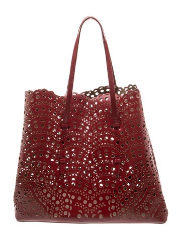 Alaia Leather Mina Laser-Cut Leather Large