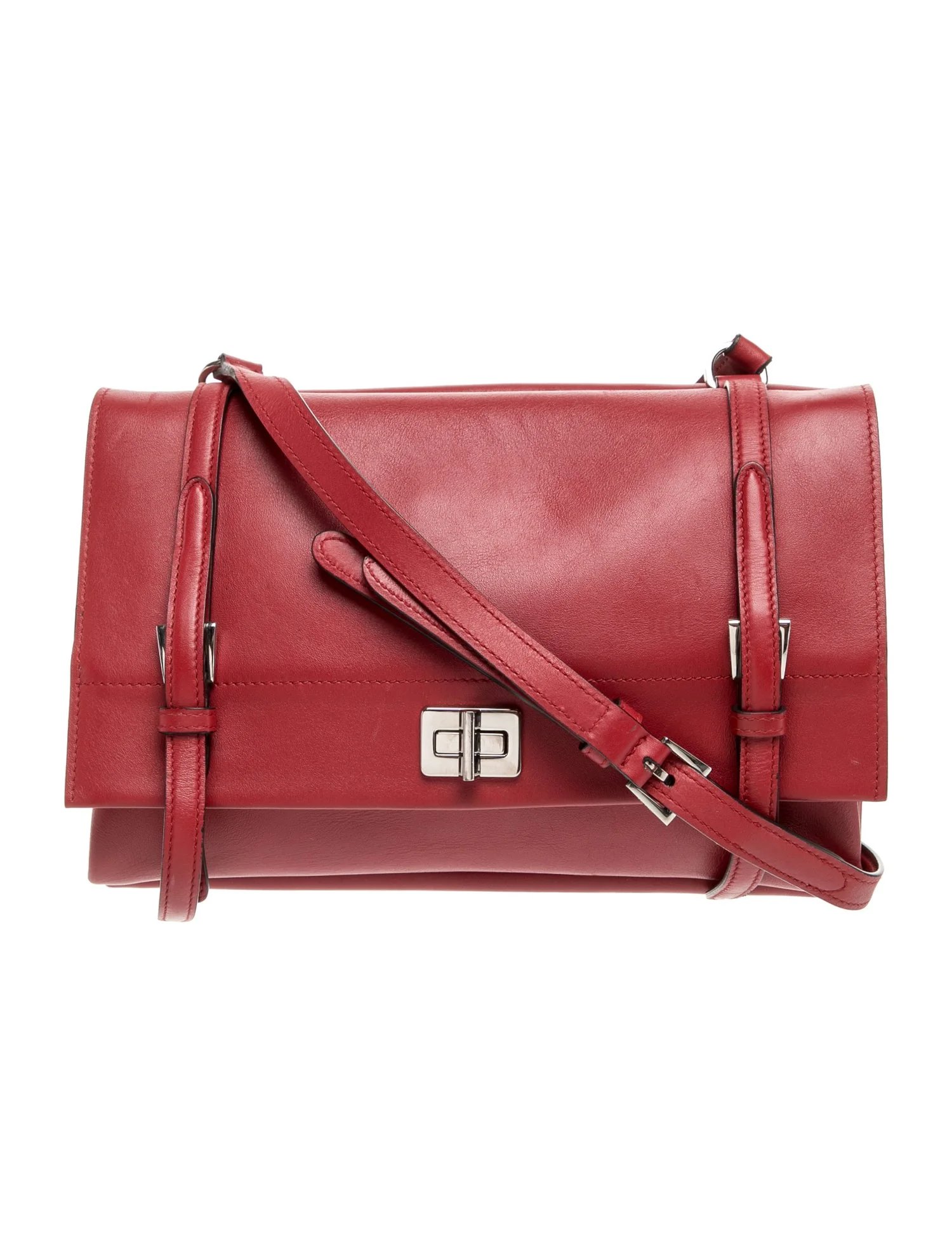 Saffiano Leather Lux Calf Flap Crossbody Bag