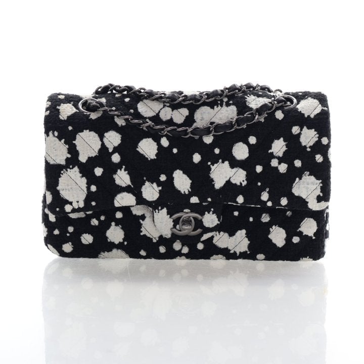 Chanel Medium Tweed Splatter Paint Classic Double Flap Bag