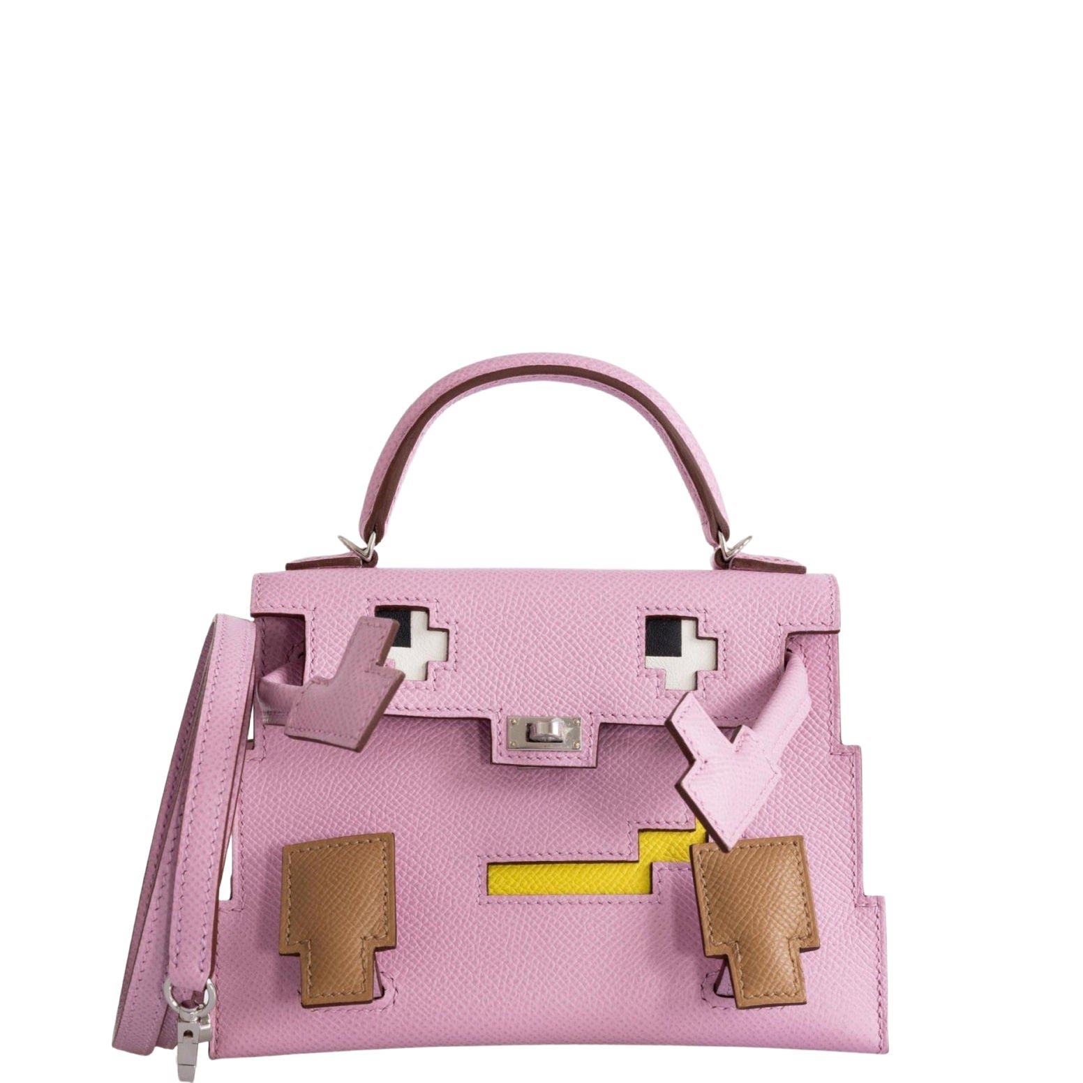 Hermes Hermès Kelly Doll "Picto" Quelle Idole Mauve Sylvestre, Lime, Nata & Chai Epsom Palladium Hardware