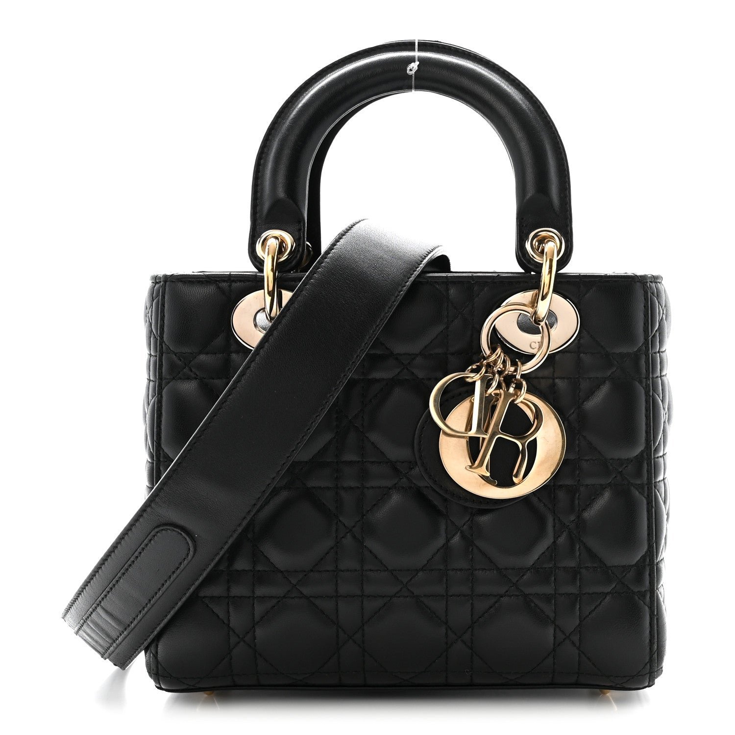 Christian Dior Lambskin Cannage Small My ABCDior Lady Dior Black