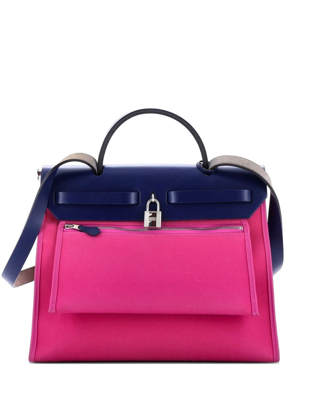 Herbag Zip Leather and Toile 31 shoulder bag