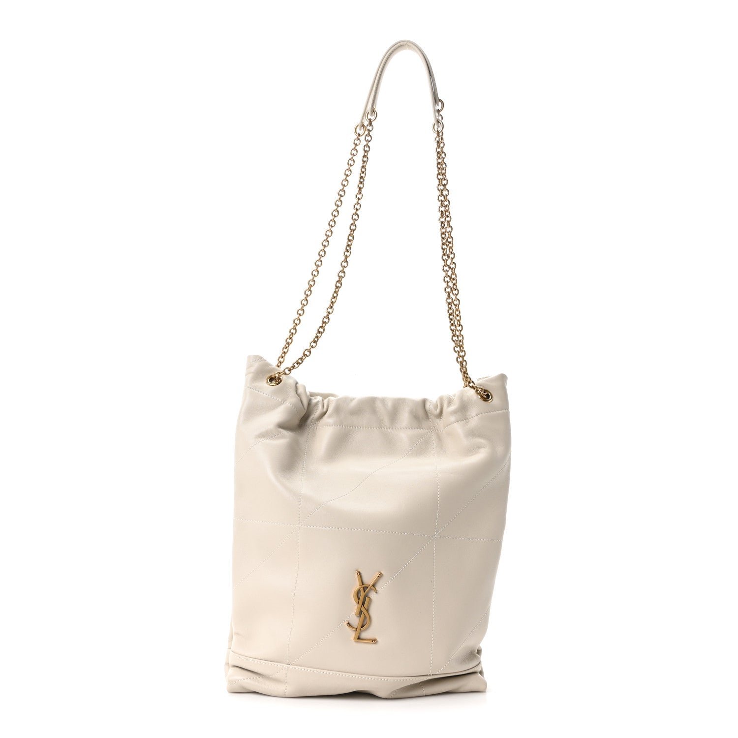Saint Laurent Lambskin Matelasse Monogram Large Jamie 4.3 Pochon Crema Soft