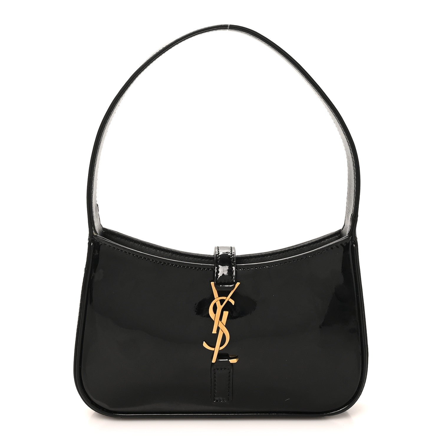Saint Laurent Patent Calfskin Le 5 A 7 Mini Hobo Black