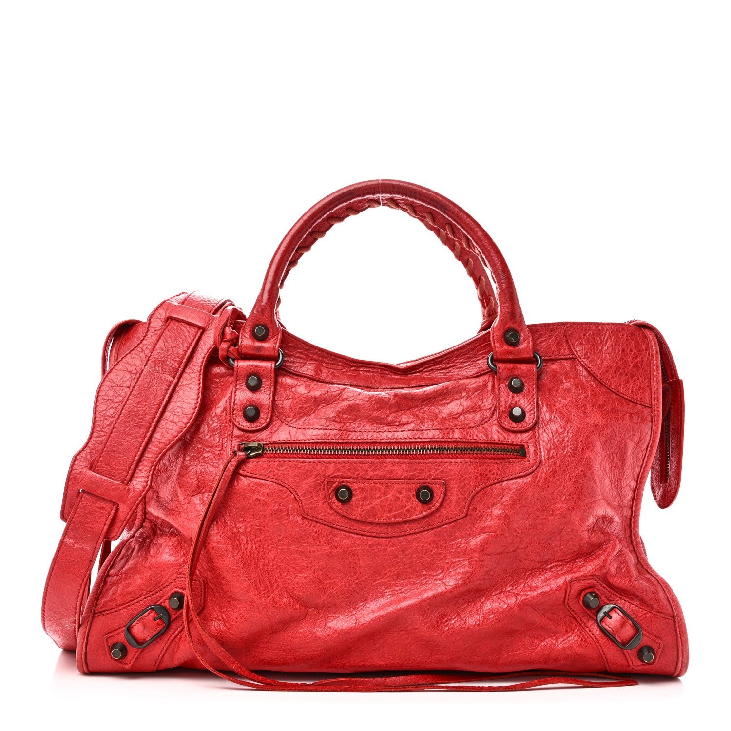 Balenciaga Agneau Classic Hardware City Rouge Coquelicot