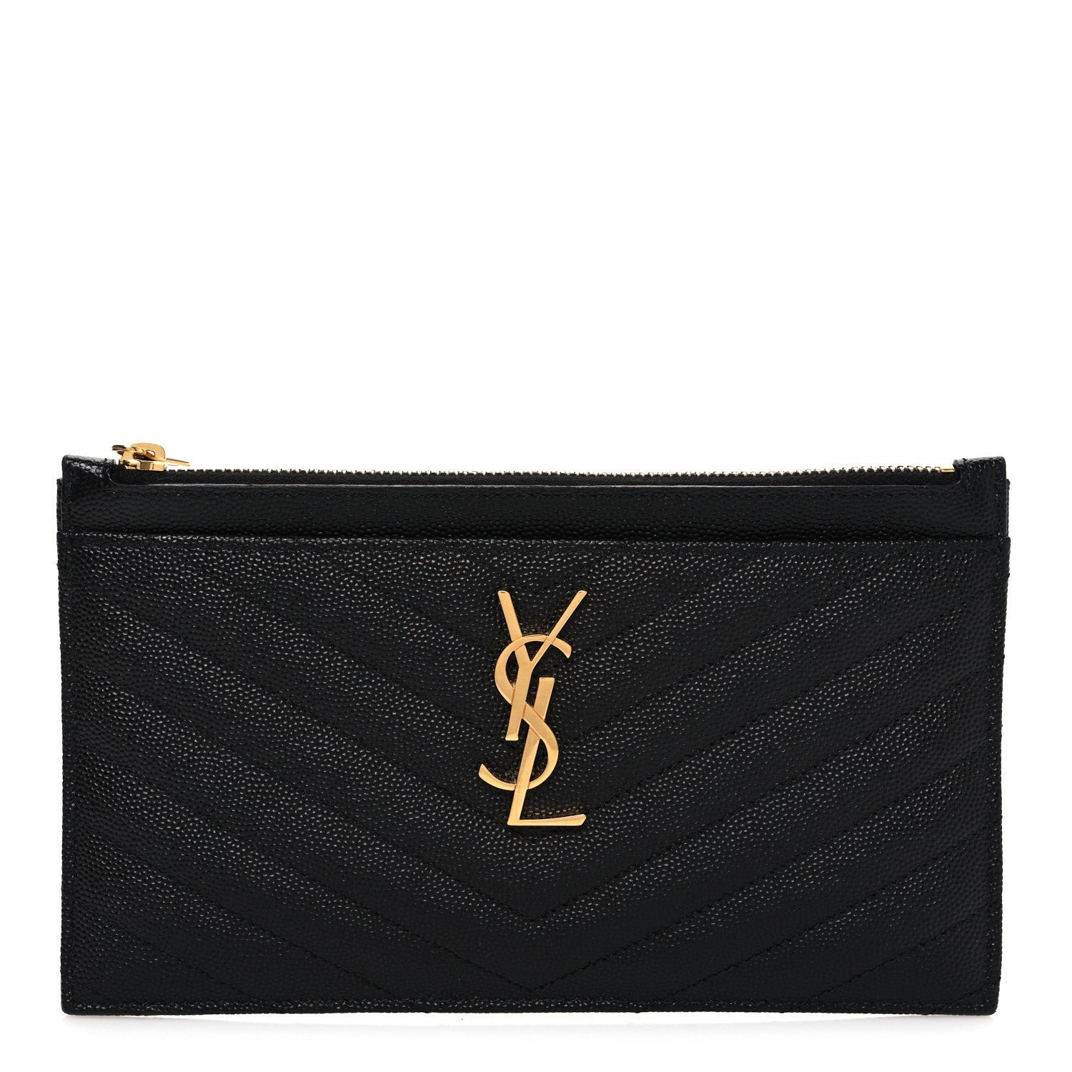 Grain De Poudre Chevron Monogram Bill Pouch Black