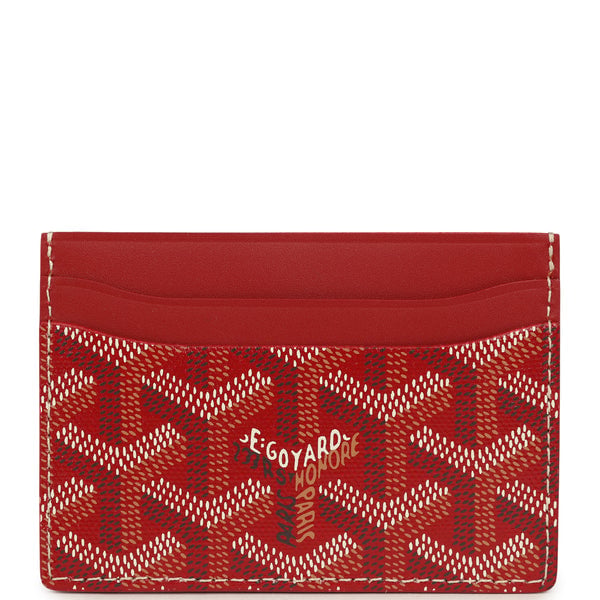 Goyard Goyardine Canvas Red Saint-Sulpice Card Wallet