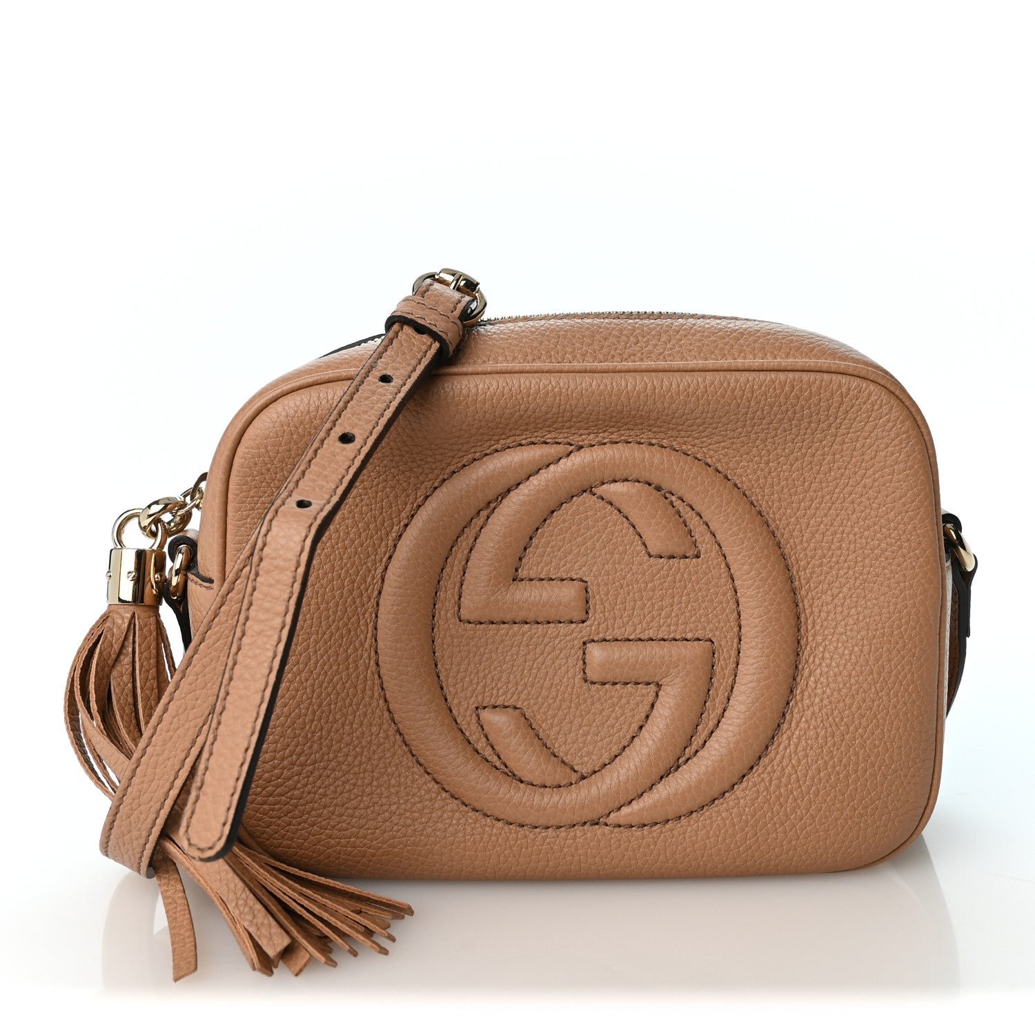 Gucci Pebbled Calfskin Small Soho Disco Bag Rose Beige