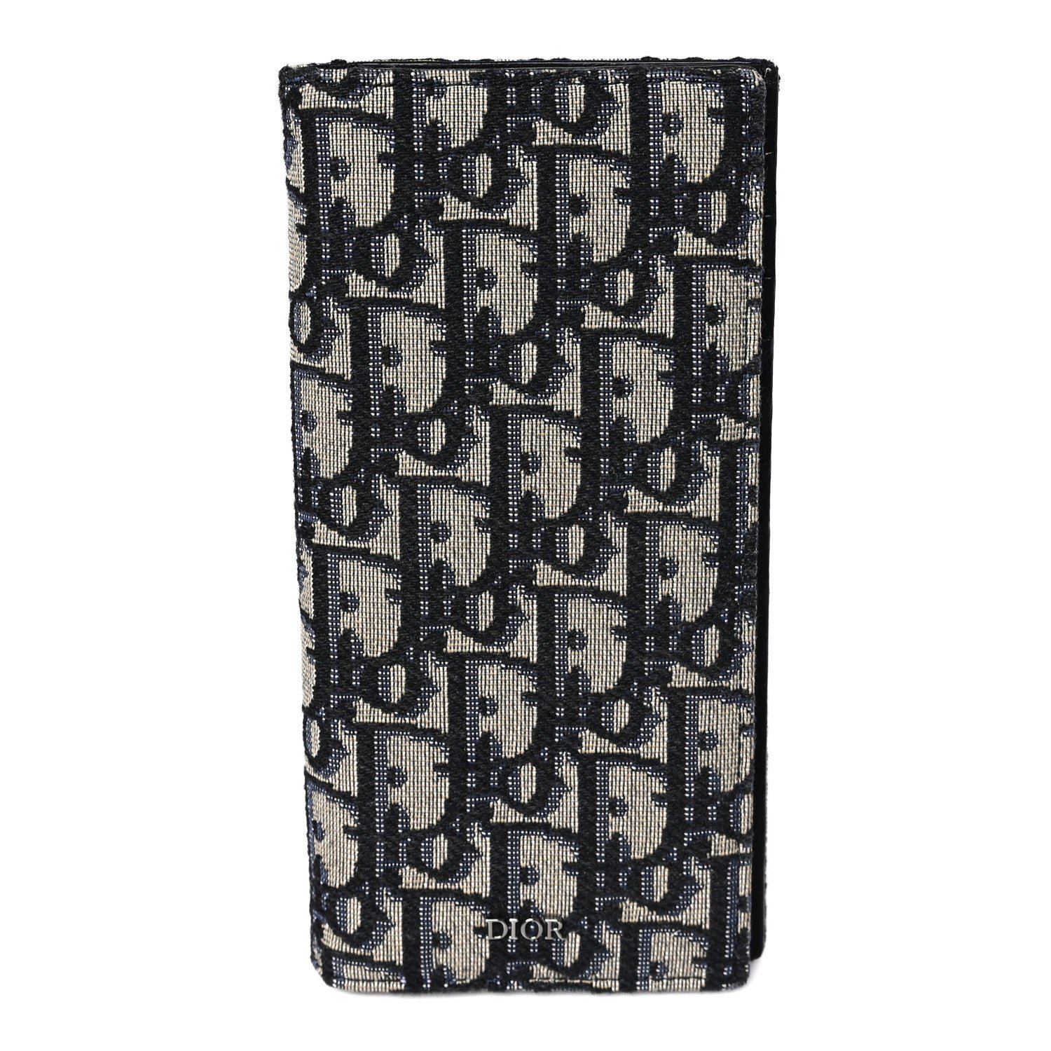 Dior Christian Dior Oblique Long Vertical Wallet Blue Multicolor