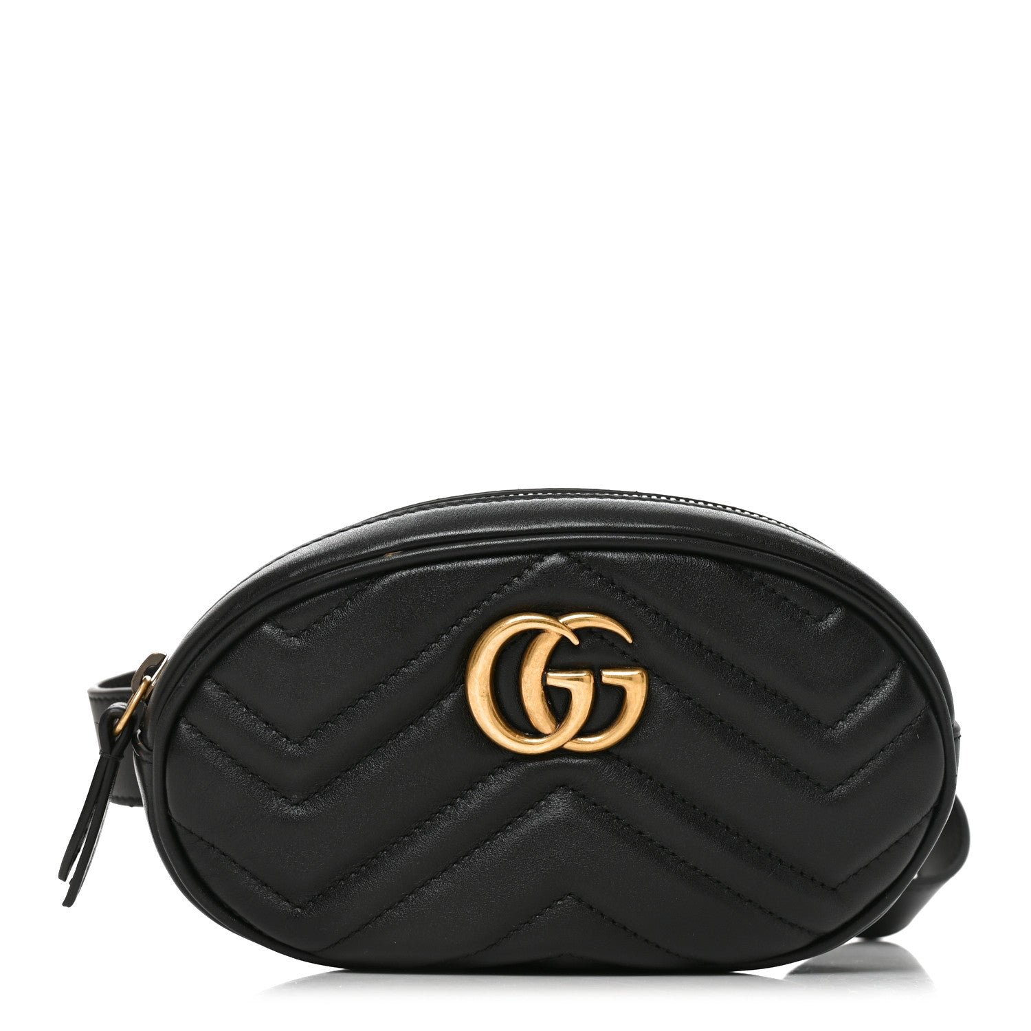 Gucci Calfskin Matelasse GG Marmont Belt Bag 95 38 Black