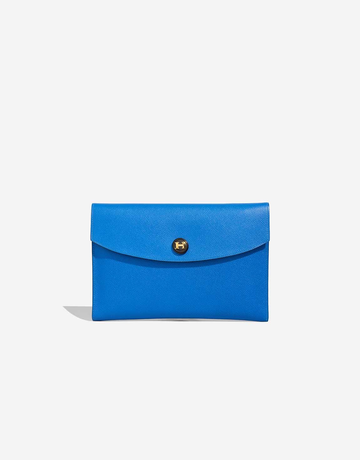 Hermes 
		Rio Clutch Courchevel Bleu France    