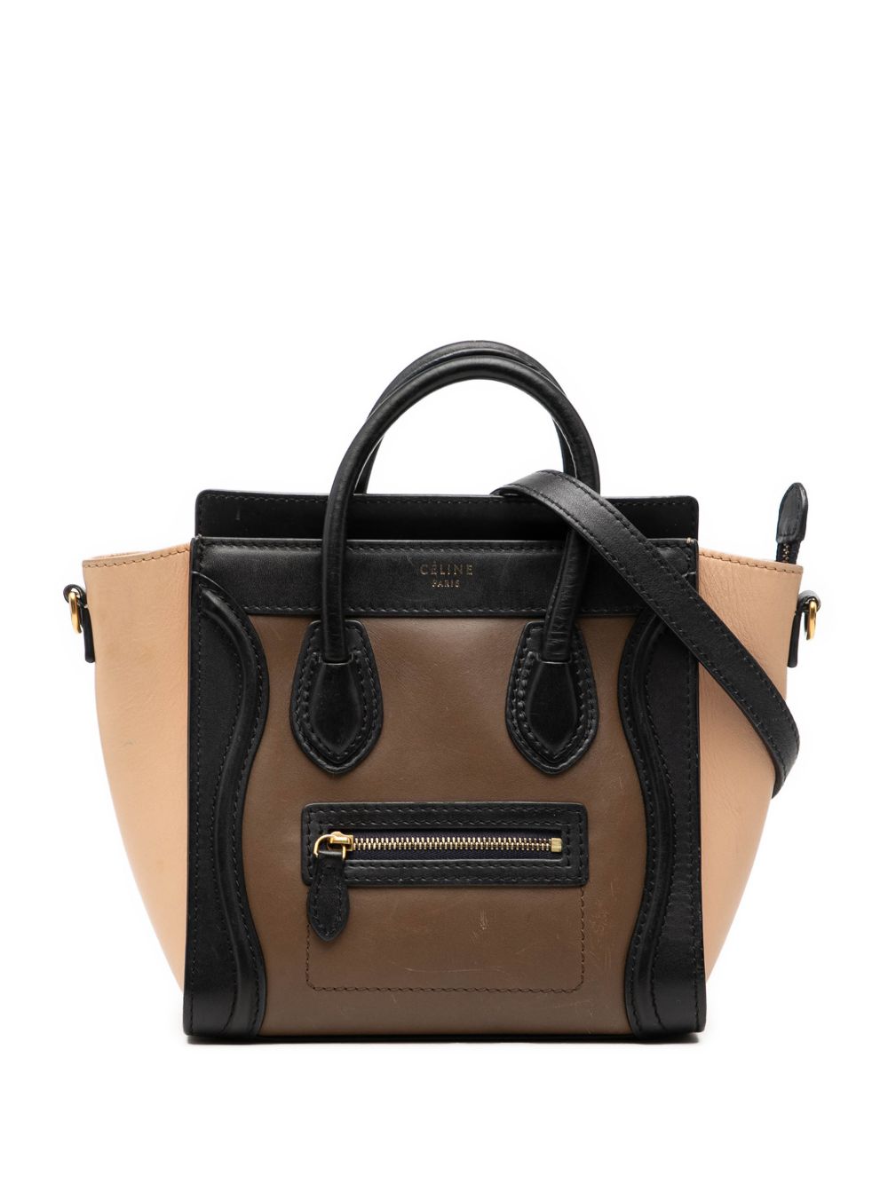 2013 Nano Tricolor Leather Luggage Tote satchel