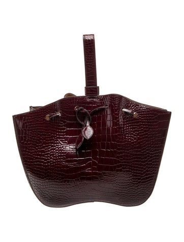 Embossed Leather Top Handle Bag