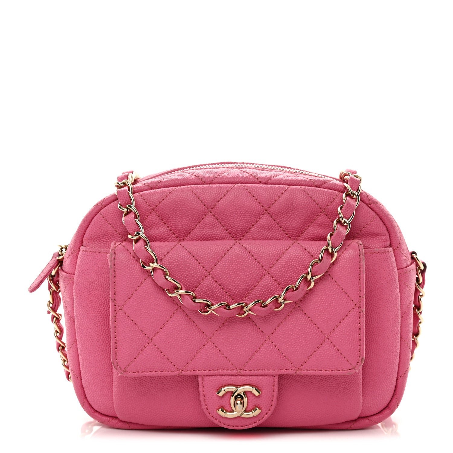 Chanel Caviar Quilted CC Day Camera Case Pink