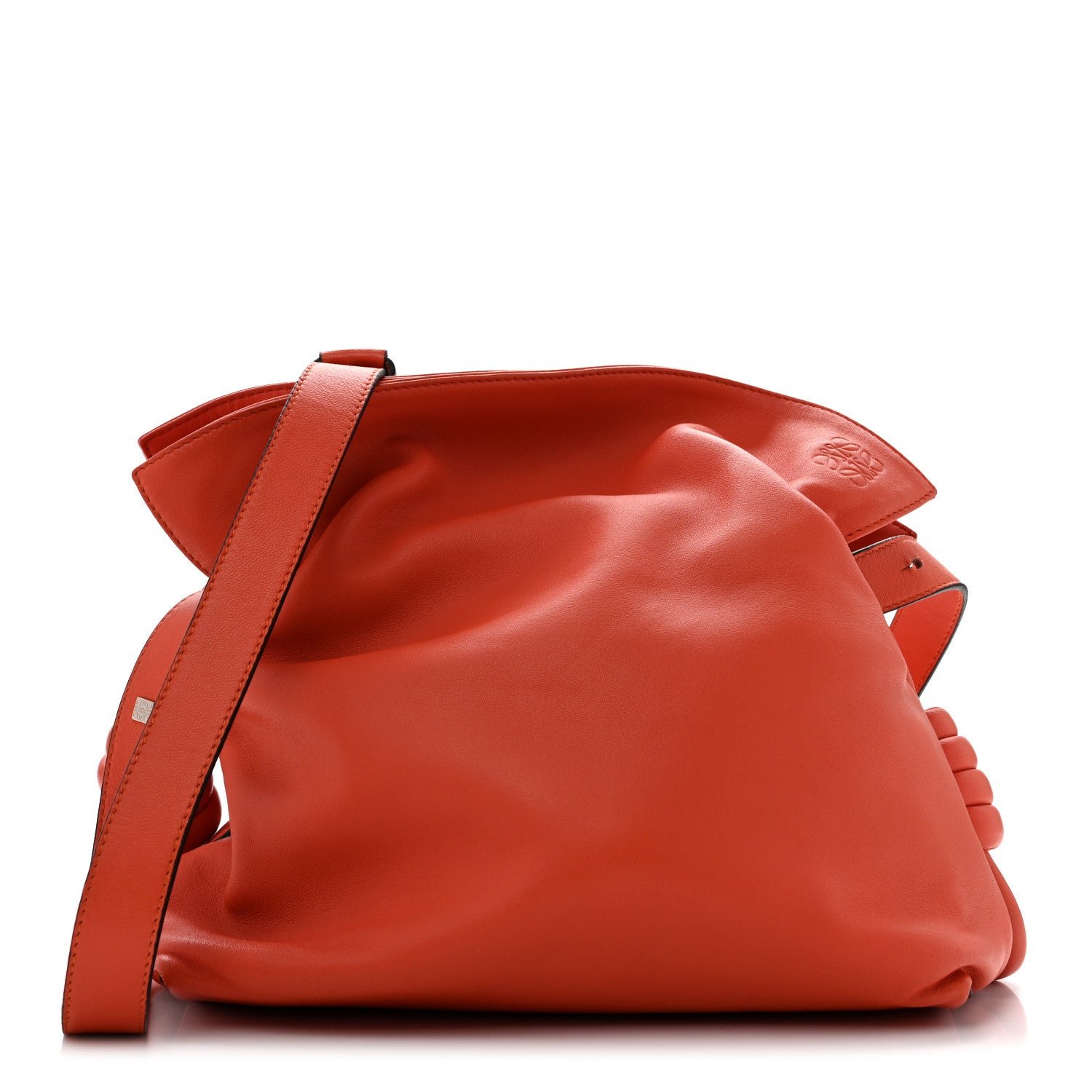 Loewe Calfskin Small Flamenco Knot Bag  Orange