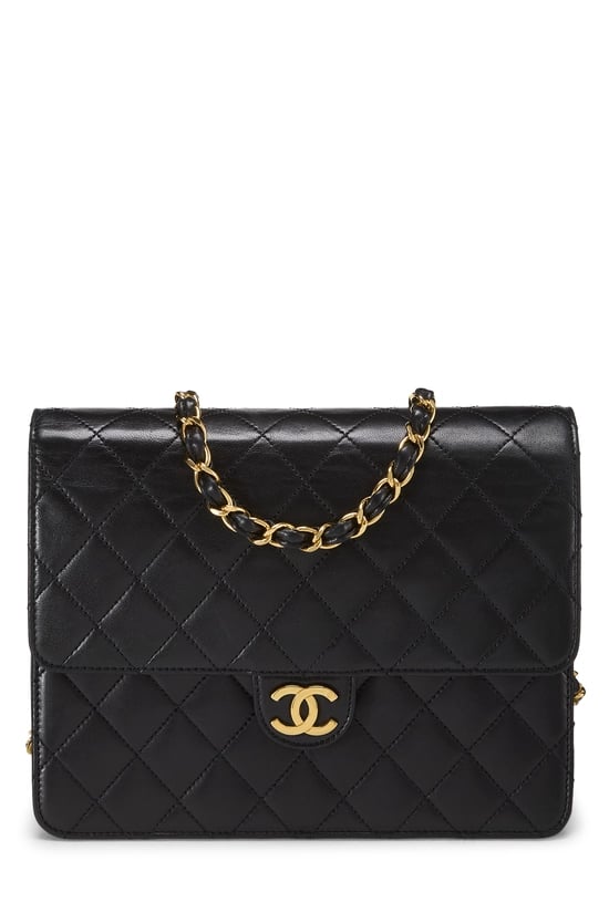 Black Quilted Lambskin Ex Flap Small