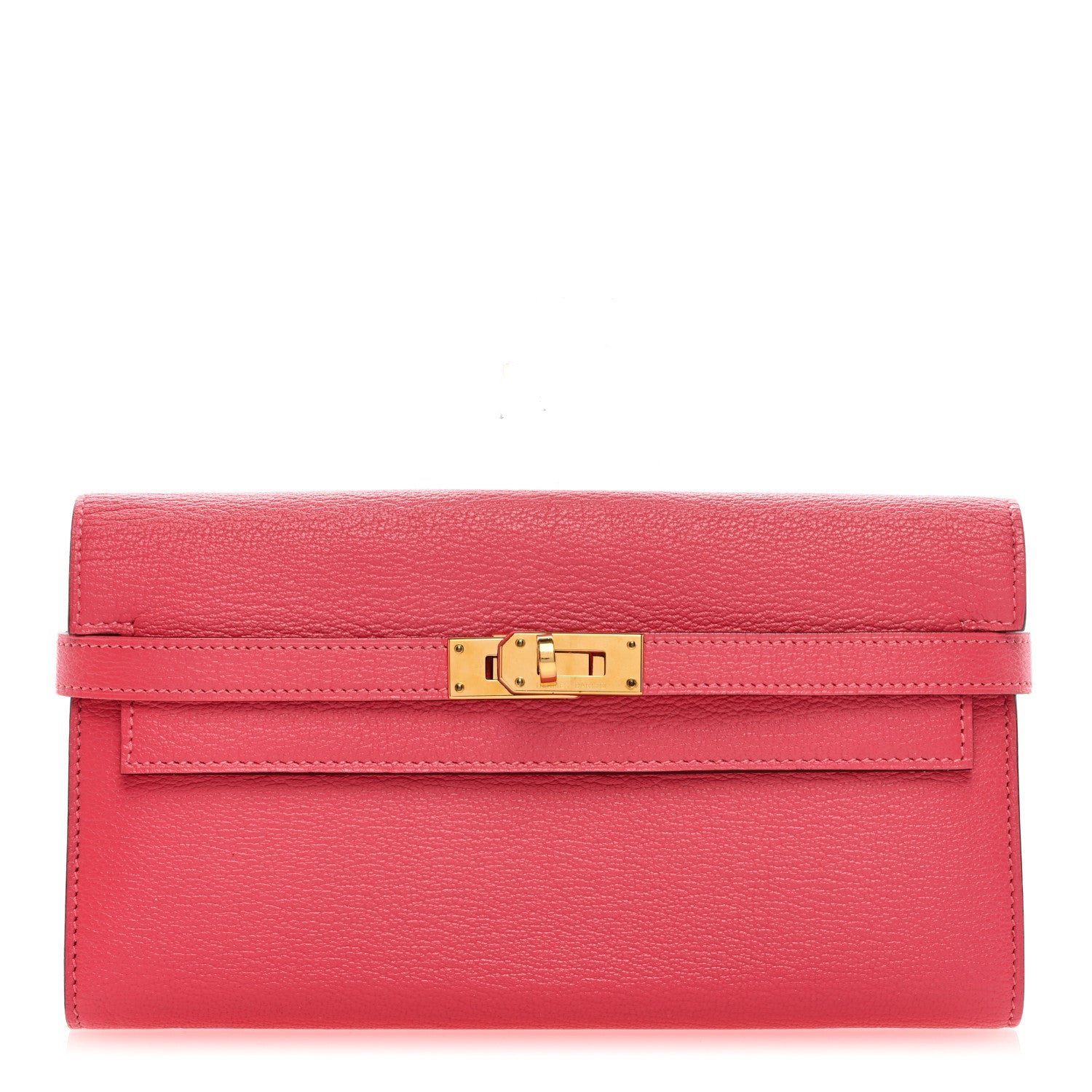 Hermes Chevre Mysore Kelly Longue Wallet Rose Lipstick