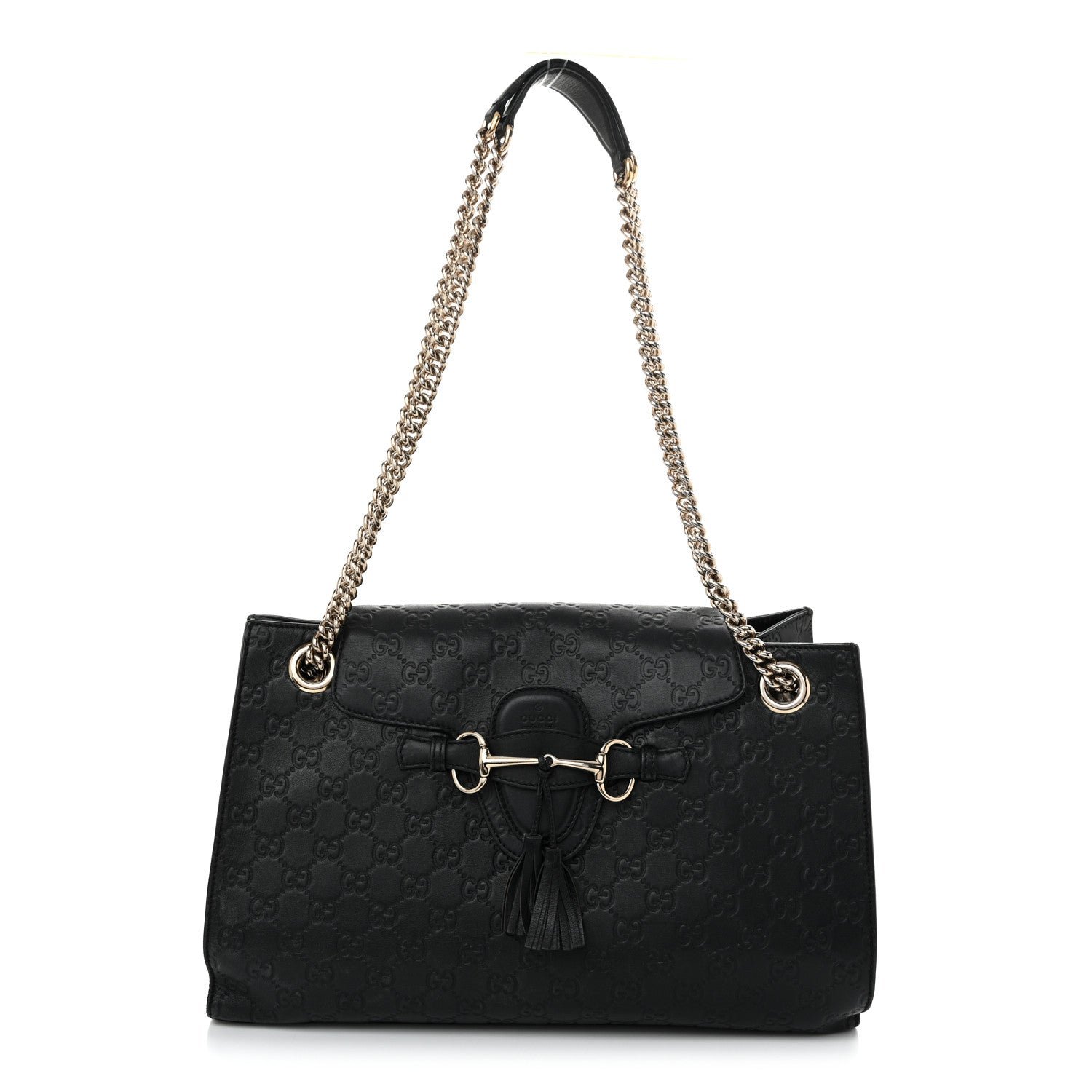 Gucci Guccissima Large Emily Chain Shoulder Bag Black
