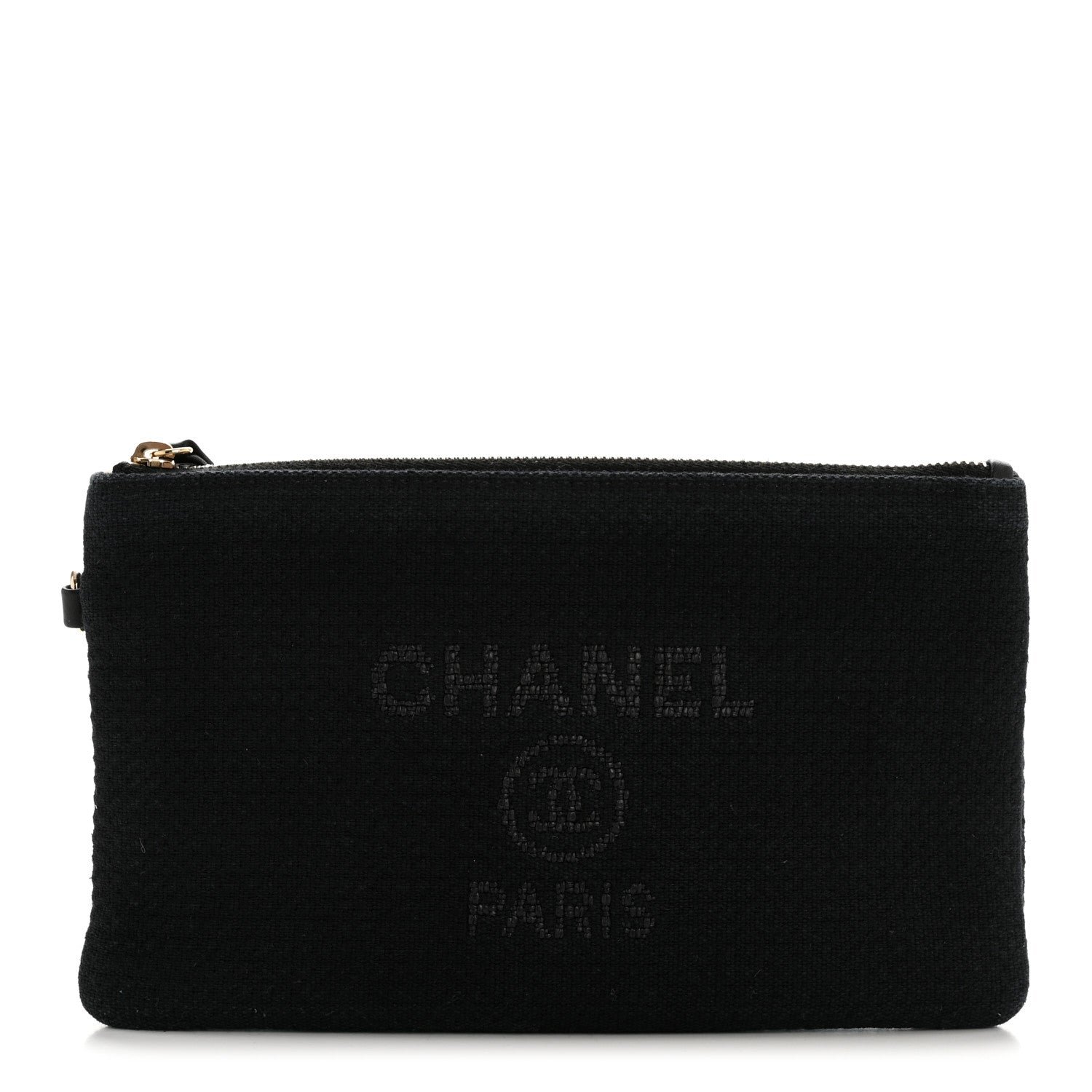 Chanel Mixed Fibers Deauville Pouch Black