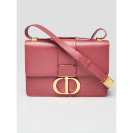 Dior Christian Dior Dark Pink Calfskin Leather Montaigne 30 Flap Bag