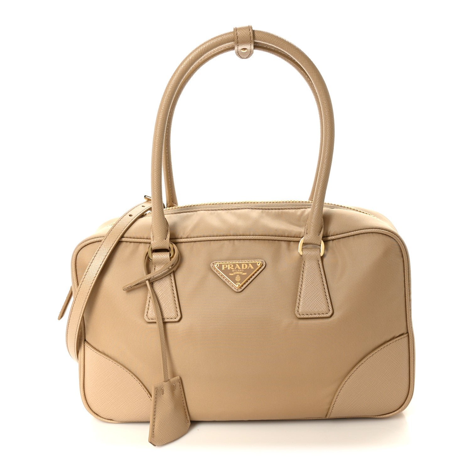 Prada Re-Nylon Saffiano Medium Re-Edition 1978 Two Handle Bag Cammello