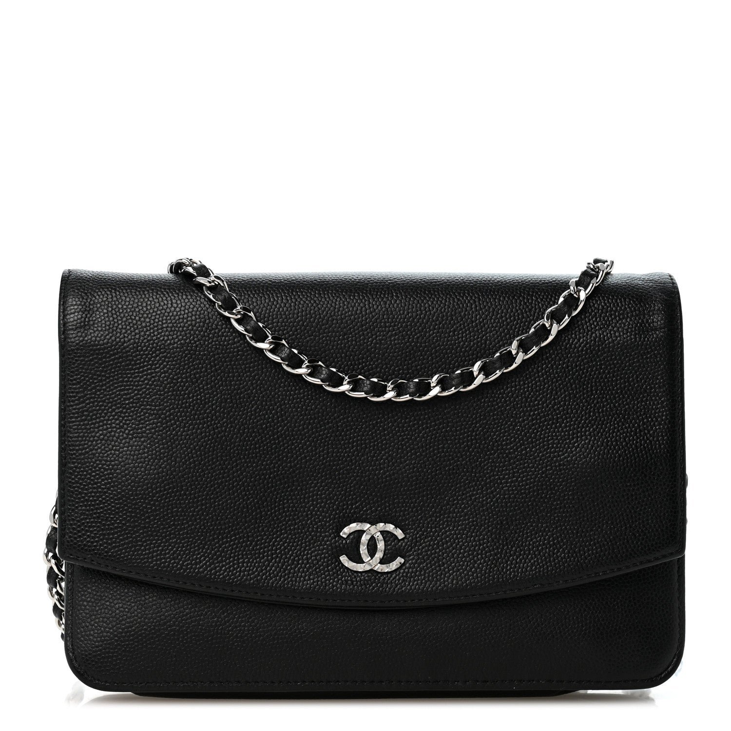 Chanel Caviar Sevruga Wallet on Chain WOC Black